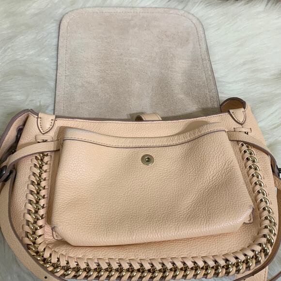 COACH DAKOTAH Apricot Leather Small Whipstitched Flap Saddle Crossbody 34397 - Picture 7 of 15